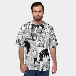Футболка оверсайз мужская Log Horizon pattern, цвет: 3D-принт — фото 2