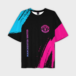 Футболка оверсайз мужская Manchester United Neon Gradient, цвет: 3D-принт