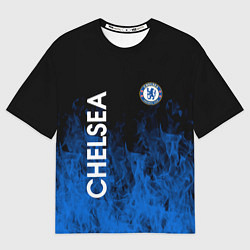 Футболка оверсайз мужская Chelsea пламя, цвет: 3D-принт