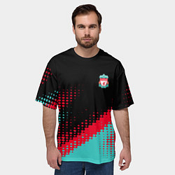 Футболка оверсайз мужская Ливерпуль краска, цвет: 3D-принт — фото 2