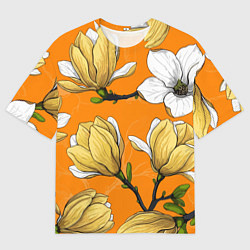 Футболка оверсайз мужская Удивительные летние тропические цветы с нераскрывш, цвет: 3D-принт