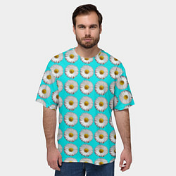 Футболка оверсайз мужская CHAMOMILE FLOWERS, цвет: 3D-принт — фото 2