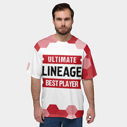Футболка оверсайз мужская Lineage: красные таблички Best Player и Ultimate, цвет: 3D-принт — фото 2
