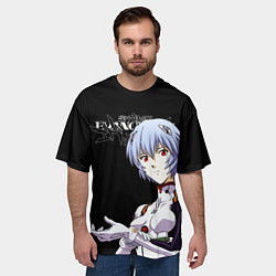 Футболка оверсайз мужская АЯНАМИ РЕЙ ЕВА-00 ЕВАНГЕЛИОН, цвет: 3D-принт — фото 2