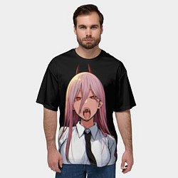 Футболка оверсайз мужская ПАУЭР ИЗ ЧЕЛОВЕК БЕНЗОПИЛА Chainsaw man аниме, цвет: 3D-принт — фото 2