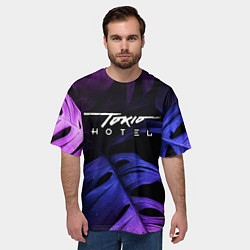 Футболка оверсайз мужская Tokio Hotel Neon Monstera, цвет: 3D-принт — фото 2