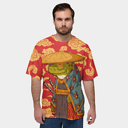 Футболка оверсайз мужская Старая самурайская лягуха, цвет: 3D-принт — фото 2