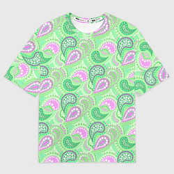 Мужская футболка оверсайз Turkish cucumber green background