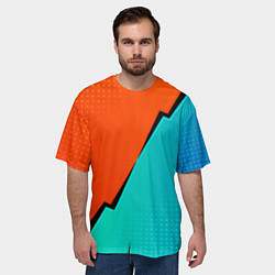 Футболка оверсайз мужская Геометрическая композиция Fashion trend, цвет: 3D-принт — фото 2