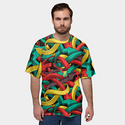 Футболка оверсайз мужская Граффити стрелки Паттерн, цвет: 3D-принт — фото 2