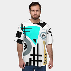 Футболка оверсайз мужская Абстрактный современный дизайн, цвет: 3D-принт — фото 2