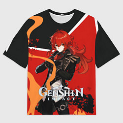 Футболка оверсайз мужская Дилюк-красноволосый холостяк, цвет: 3D-принт