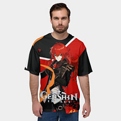 Футболка оверсайз мужская Дилюк-красноволосый холостяк, цвет: 3D-принт — фото 2