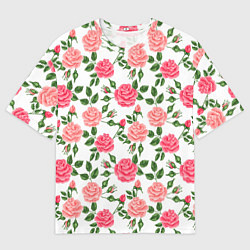 Футболка оверсайз мужская SOFT PINK ROSES, цвет: 3D-принт