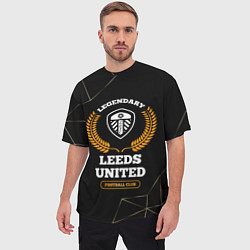 Футболка оверсайз мужская Лого Leeds United и надпись Legendary Football Clu, цвет: 3D-принт — фото 2