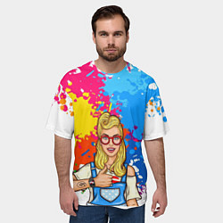 Футболка оверсайз мужская Oops Девушка, цвет: 3D-принт — фото 2