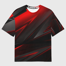 Футболка оверсайз мужская Red and Black Geometry, цвет: 3D-принт