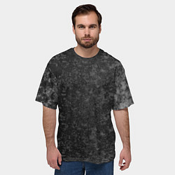 Футболка оверсайз мужская Black marble Черный мрамор, цвет: 3D-принт — фото 2