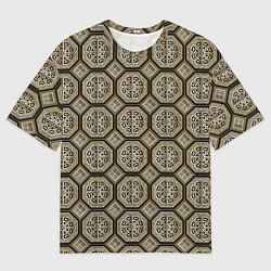 Мужская футболка оверсайз Классические узоры - ромбы