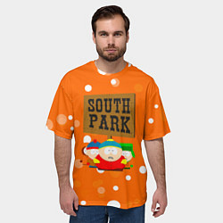 Футболка оверсайз мужская Южный Парк на фоне кружков, цвет: 3D-принт — фото 2