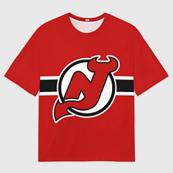 Футболка оверсайз мужская Нью-Джерси Девилз форма, цвет: 3D-принт