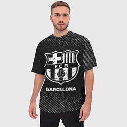 Футболка оверсайз мужская Barcelona с потертостями на темном фоне, цвет: 3D-принт — фото 2