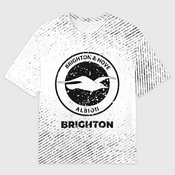 Футболка оверсайз мужская Brighton с потертостями на светлом фоне, цвет: 3D-принт