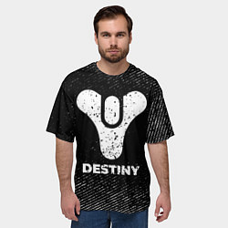 Футболка оверсайз мужская Destiny с потертостями на темном фоне, цвет: 3D-принт — фото 2
