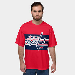 Футболка оверсайз мужская Вашингтон Кэпиталз форма, цвет: 3D-принт — фото 2