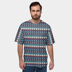 Футболка оверсайз мужская Мексиканский этнический многоцветный, цвет: 3D-принт — фото 2