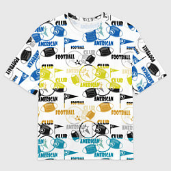 Футболка оверсайз мужская American football sports pattern, цвет: 3D-принт