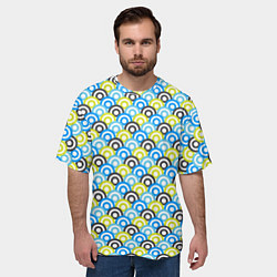 Футболка оверсайз мужская Кружочки разноцветные, цвет: 3D-принт — фото 2
