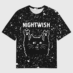 Футболка оверсайз мужская Группа Nightwish и Рок Кот, цвет: 3D-принт