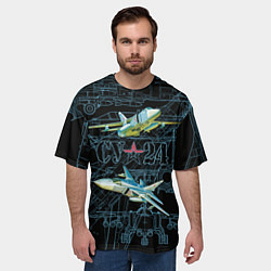 Футболка оверсайз мужская Фронтовой бомбардировщик Су-24, цвет: 3D-принт — фото 2