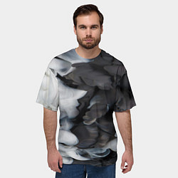 Футболка оверсайз мужская Абстрактная черно-белая краска, цвет: 3D-принт — фото 2