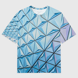 Мужская футболка оверсайз Абстрактная киберпанк броня - Голубой