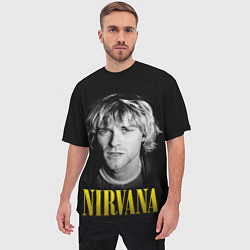 Футболка оверсайз мужская Nirvana - Kurt Donald Cobain, цвет: 3D-принт — фото 2