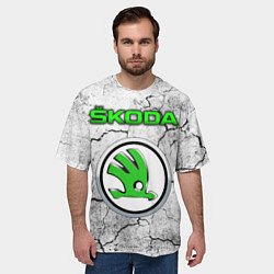 Футболка оверсайз мужская ШКОДА - Трещины, цвет: 3D-принт — фото 2
