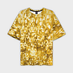 Футболка оверсайз мужская Абстрактное множество золотых огней - Яркожёлтый, цвет: 3D-принт