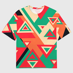 Футболка оверсайз мужская Треугольный хаос, цвет: 3D-принт