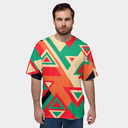 Футболка оверсайз мужская Треугольный хаос, цвет: 3D-принт — фото 2