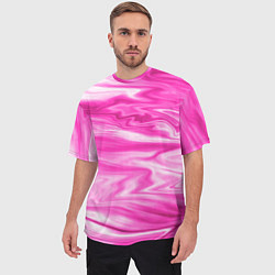 Футболка оверсайз мужская Розовая мраморная текстура, цвет: 3D-принт — фото 2