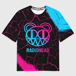 Футболка оверсайз мужская Radiohead - neon gradient, цвет: 3D-принт