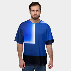 Футболка оверсайз мужская Абстрактные геометрические фигуры - Cиний, цвет: 3D-принт — фото 2