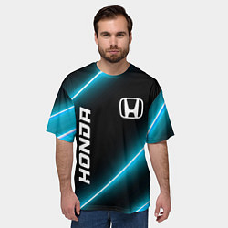 Футболка оверсайз мужская Honda неоновые лампы, цвет: 3D-принт — фото 2