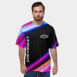 Футболка оверсайз мужская Chevrolet speed lights, цвет: 3D-принт — фото 2