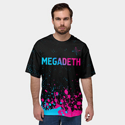 Футболка оверсайз мужская Megadeth - neon gradient, цвет: 3D-принт — фото 2