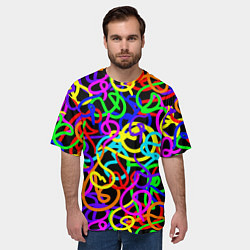 Футболка оверсайз мужская Неоновый беспорядок, цвет: 3D-принт — фото 2