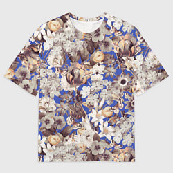 Футболка оверсайз мужская Цветы Синего Сада, цвет: 3D-принт