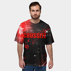 Футболка оверсайз мужская КРОССФИТ - ГЛИТЧ DIGITAL, цвет: 3D-принт — фото 2